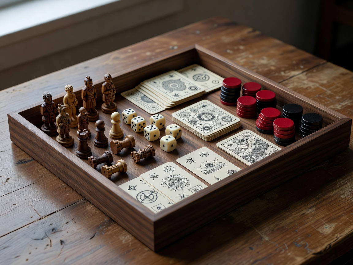 A game confined neatly to a single wooden tray to limit spatial spread